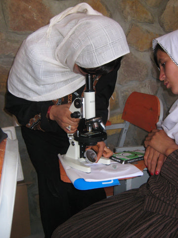 Give a gift that matters: a donation in your friend's name. Solar lit microscopes are available in Kabul. We will buy them there and haul them to teachers and s